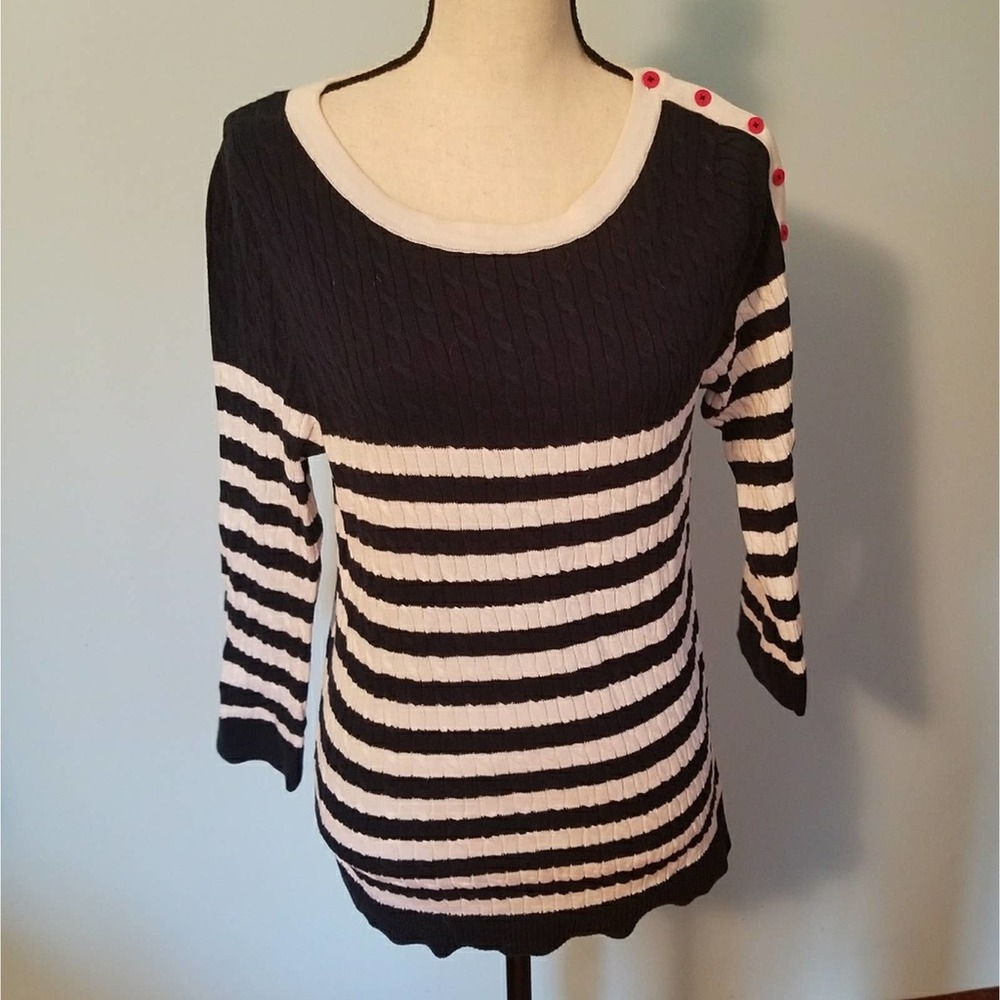❤️‍ EUC! Vintage Y2K 2000s Tommy Hilfiger Striped Boatneck Sweater ~ XL Europe